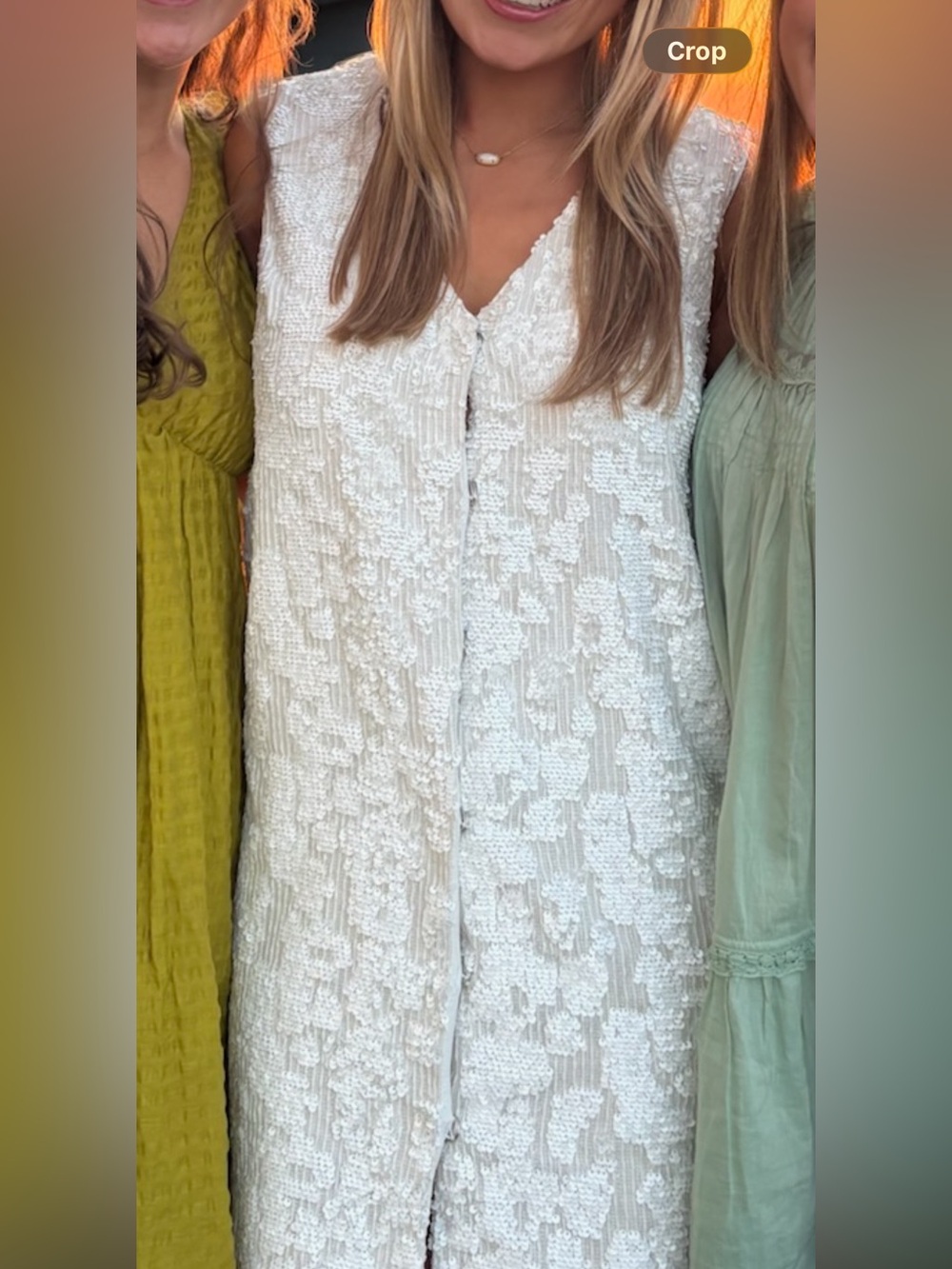 Sunday in Brooklyn Cream Textured Sleeveless Dress